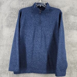 Van Heusen Sweatshirt Mens XL Blue Heathered Marled Super Soft 1/4 Zip Pullover